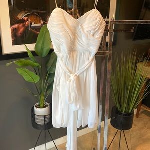 NWT Jill Stuart White Chiffon Tie Waist Mini Formal Dress